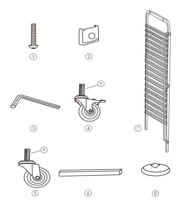 Horeca Parts - Transport trolley Hendi 810613 - shelves 15