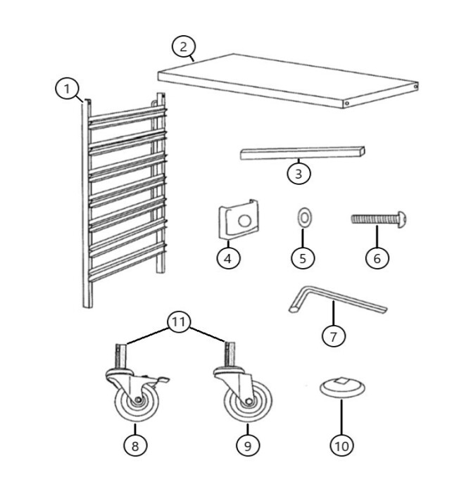 Horeca Parts - Transport trolley Hendi 810668 - shelves 15