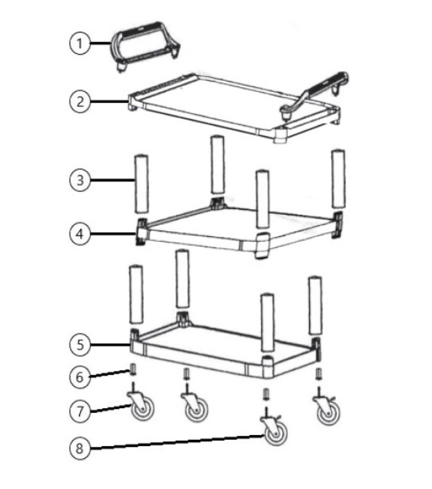 Horeca Parts - Wózek 3-półkowy Hendi 877937