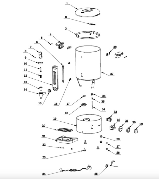 Horeca Parts - Warnik matowoczarny - Design by Bronwasser, HENDI, 9L, 230V/950W, 307x330x(H)450mm