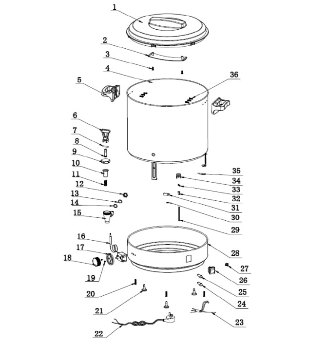 Horeca Parts - Aparat de condiționare a apei, HENDI, 25L, 230V/2500W, 442x426x(H)491mm