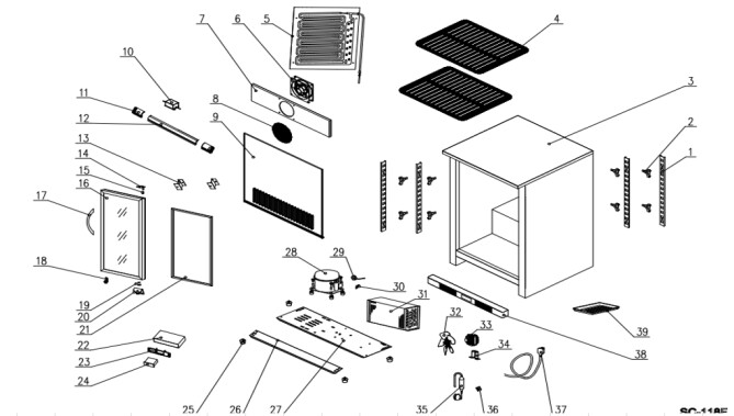 Horeca Parts - Hendi refrigerated display case 226568