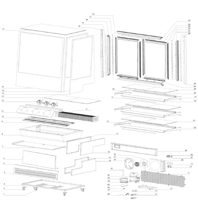 Horeca Parts - Chladicí vitrína se 3 policemi Hendi 233320