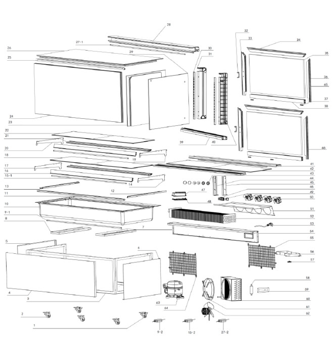 Horeca Parts - Witryna chłodnicza 2-półkowa Hendi 233375