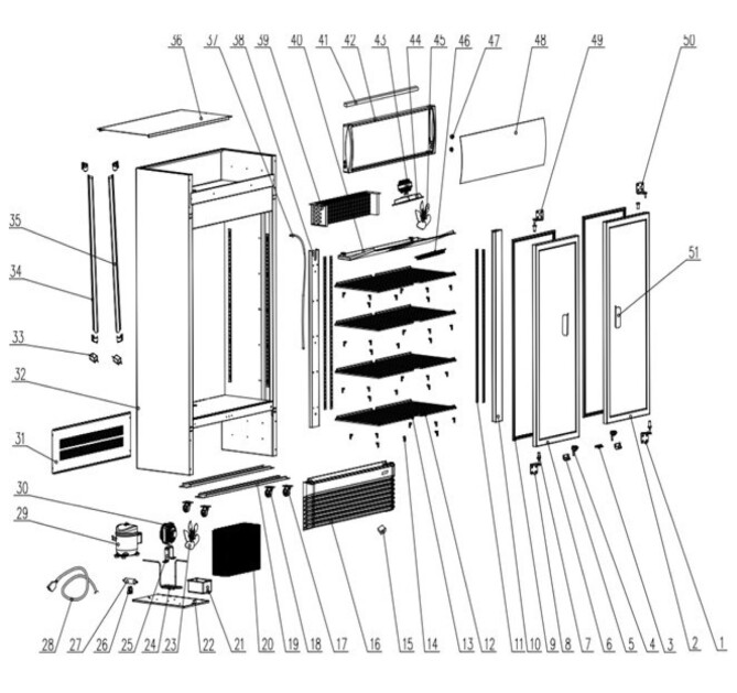 Horeca Parts - Refrigerated display case Hendi 233795