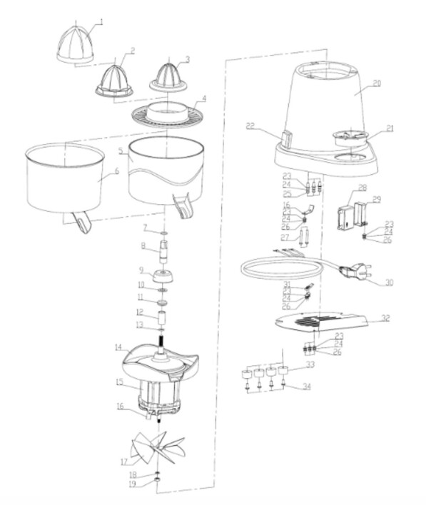 Horeca Parts - Zitruspresse, elektrisch Hendi 221211