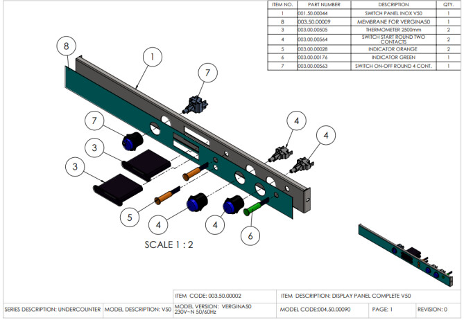 Horeca Parts - Zmywarka do naczyń 50x50, manualna Hendi 230220 (Vergina 50)