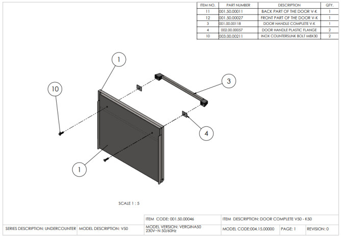 Horeca Parts - Geschirrspüler 50x50, manuell, mit Spülmittelspender Hendi 230237 (Vergina 50)