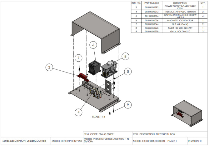 Horeca Parts - Dishwasher Gastronomic Hendi 230237 (Vergina 50)