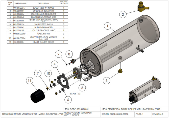 Horeca Parts - Geschirrspüler 50x50, manuell, mit Spülmittelspender und Ablaufpumpe Hendi 230251 (Vergina 50)