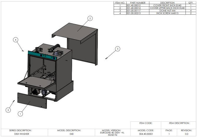 Horeca Parts - Zmywarka do szkła 40x40, manualna Hendi 230299 (Euroline 40)