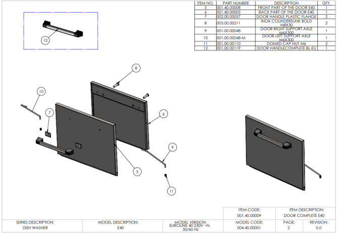 Horeca Parts - Myčka skla 40x40, ruční Hendi 230299 (Euroline 40)