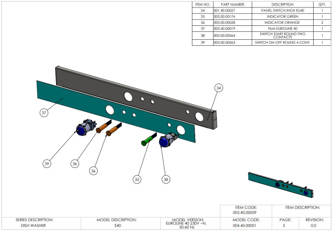 Horeca Parts - Zmywarka do szkła 40x40, manualna Hendi 230299 (Euroline 40)