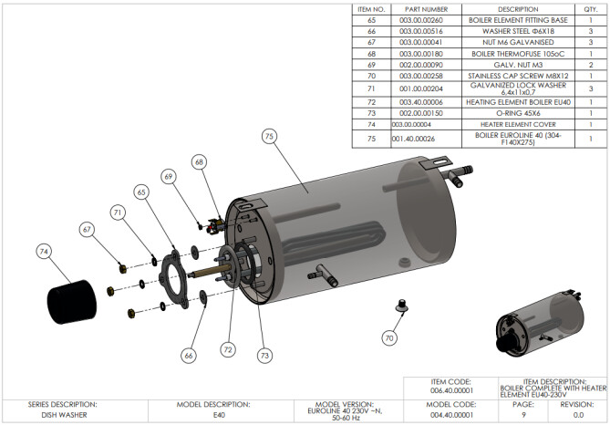 Horeca Parts - Zmywarka do szkła 40x40, manualna Hendi 230299 (Euroline 40)