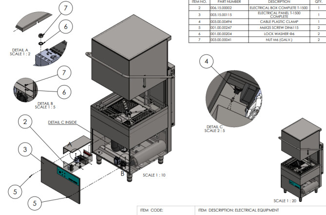 Horeca Parts - Zmywarka kapturowa do naczyń, manualna Hendi 230312 (Turbo 1500)