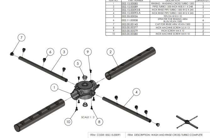 Horeca Parts - Haubenspülmaschine, manuell Hendi 230312 (Turbo 1500)