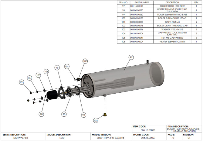 Horeca Parts - Zmywarka kapturowa do naczyń 50x50, elektroniczna Hendi 231340 (A1510)