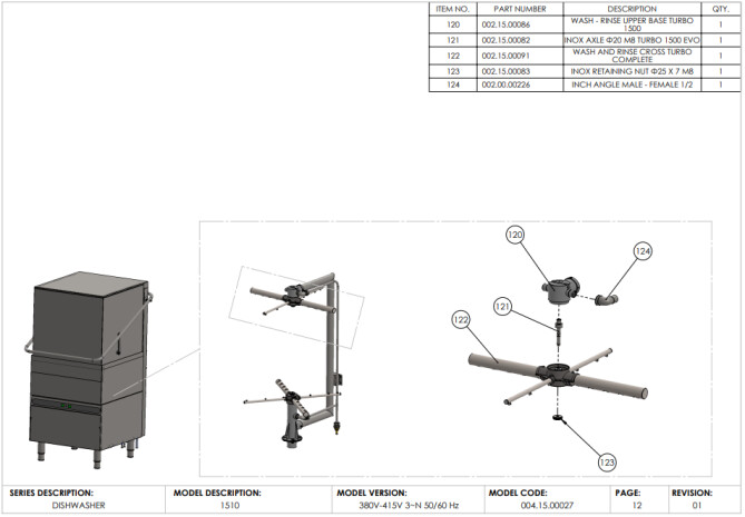 Horeca Parts - Zmywarka kapturowa do naczyń 50x50, elektroniczna Hendi 231340 (A1510)