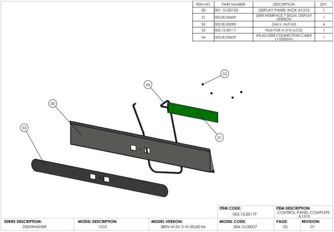 Horeca Parts - Myčka nádobí s kapucí 50x50, elektronická Hendi 231340 (A1510)