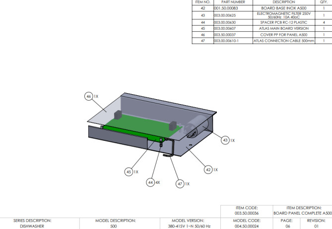 Horeca Parts - Elektronická myčka nádobí 50x50 s dávkovačem mycího prostředku a vypouštěcím čerpadlem Hendi 231753 (A500-400)