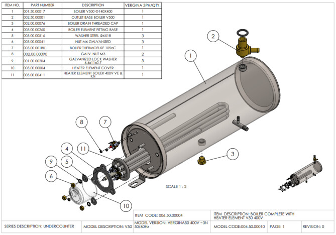 Horeca Parts - Geschirrspüler 50x50, manuell 400V, mit Spülmittelspender Hendi 233030 (Vergina 50)