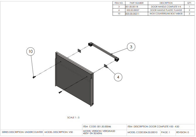 Horeca Parts - Geschirrspüler 50x50, manuell 400V, mit Spülmittelspender Hendi 233030 (Vergina 50)