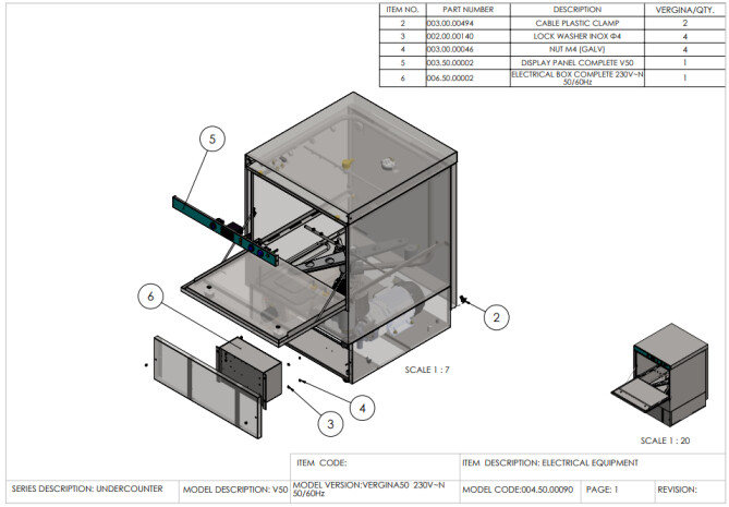 Horeca Parts - Geschirrspüler 50x50, manuell 400V, mit Spülmittelspender Hendi 233030 (Vergina 50)