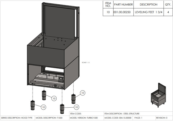 Horeca Parts - Hooded dishwasher, manual, with detergent dispenser Hendi 233061 (Turbo 1500)