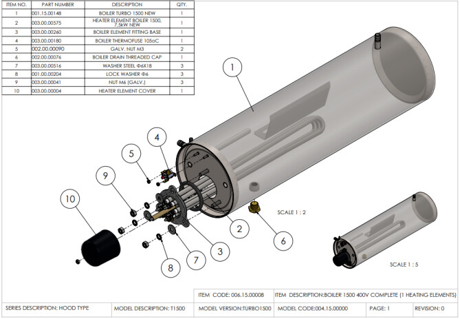 Horeca Parts - Hooded dishwasher, manual, with detergent dispenser Hendi 233061 (Turbo 1500)