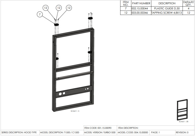 Horeca Parts - Hooded dishwasher, manual, with detergent dispenser Hendi 233061 (Turbo 1500)