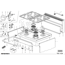 Horeca Parts - Gasherd MBM mit statischem Gasbackofen M600 - G4SF6