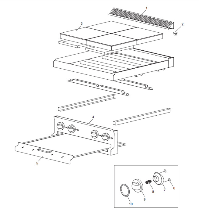 Horeca Parts - Electrical kitchen MBM on a base closed on three sides, 4-plate, line 700 - code MG7E4AP77Q