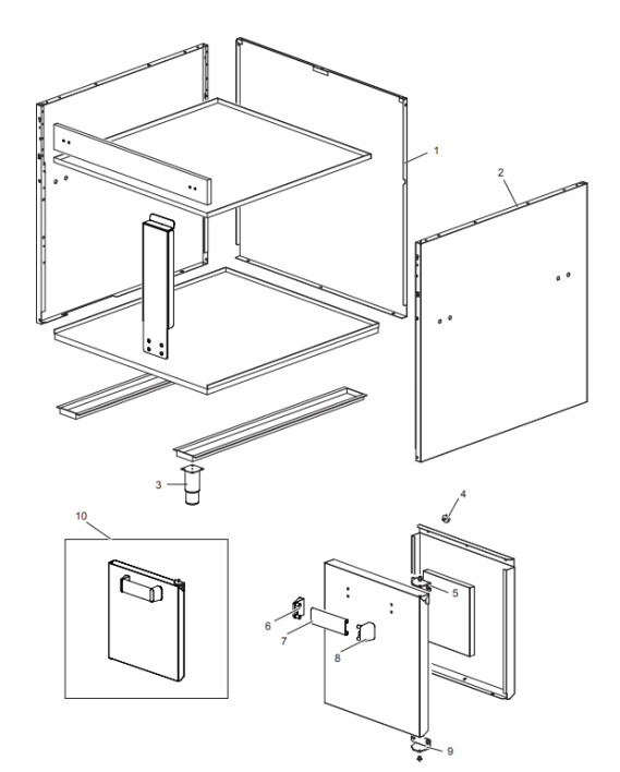 Horeca Parts - Elektroherd MBM 6 Kochfelder rund, mit offenem Untergestell, Linie Magistra 700- MG7E6A77