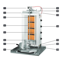 Horeca Parts - Gas-Döner-Bräter Stalgast GD 4-S, P 14kW, G 20 (777541)