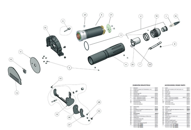 Horeca Parts - Elektrisches Dönermesser Potis S180 (R9000)