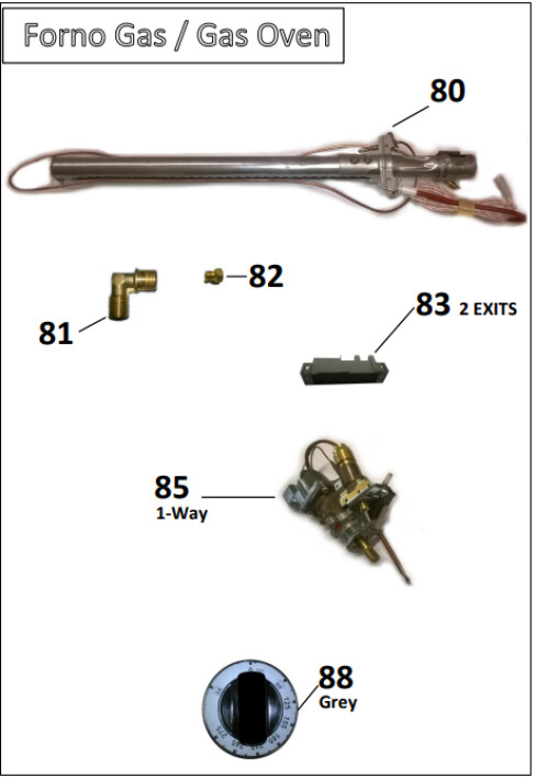 Horeca Parts - Plynový sporák s troubou, 6 hořáků Revolution 226452