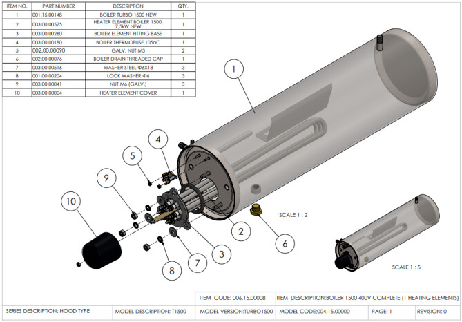 Horeca Parts - Revolution Haubenspülmaschine, manuell 231692 (Turbo 1500)