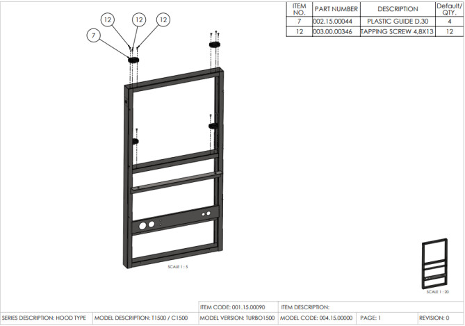 Horeca Parts - Hooded dishwasher, manual Revolution 231692 (Turbo 1500)