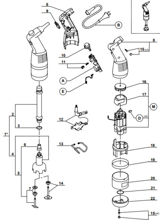 Horeca Parts - Mikser ręczny Robot Coupe MP 240