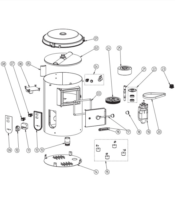 Horeca Parts - Škrabka na brambory Sammic série M-5, 5 kg  - kód 1000565