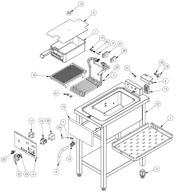 Horeca Parts - Frytownica elektryczna 400 wolnostojąca 10 l, Stalgast