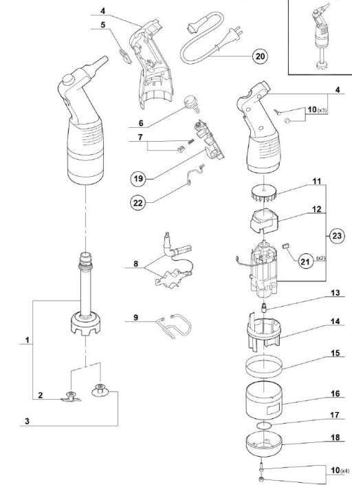 Horeca Parts - Mikser ręczny Robot Coupe Mp mini 160V.V.