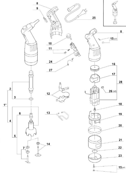 Horeca Parts - Ruční mixér  Robot Coupe MP 190 V.V.