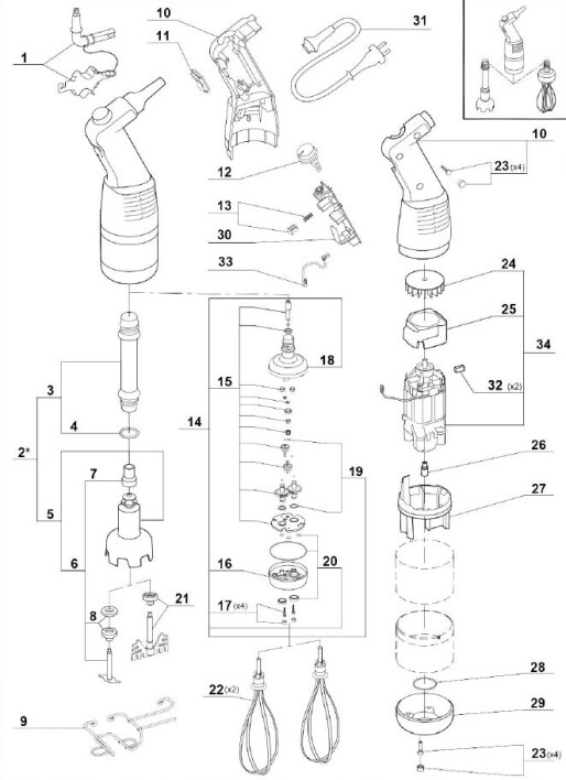 Horeca Parts - Mikser ręczny Robot Coupe MP 190 Combi