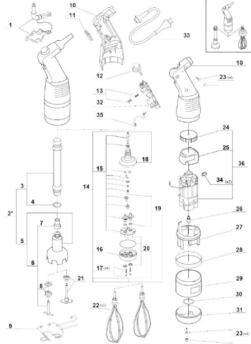 Horeca Parts - Mikser ręczny mini MP 240 Combi Stalgast (711242)