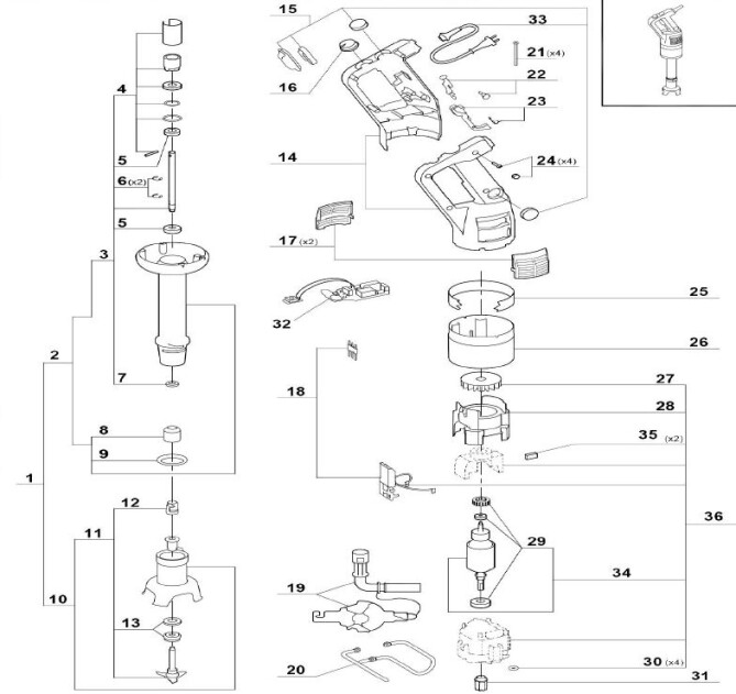 Horeca Parts - Hand mixer Robot Coupe CMP 250 V.V.