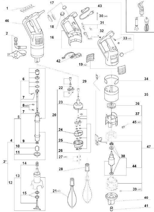 Horeca Parts - Mikser ręczny CMP 250 Combi 0,27 kW Stalgast (711252)