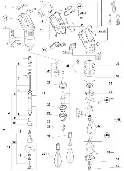 Horeca Parts - Handmixer Robot Coupe CMP 300 Combi