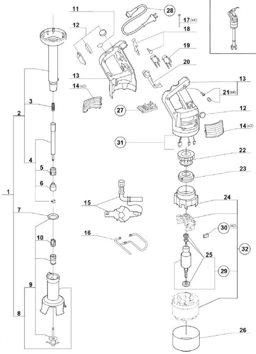 Horeca Parts - Mikser ręczny Robot Coupe MP 350 ULTRA