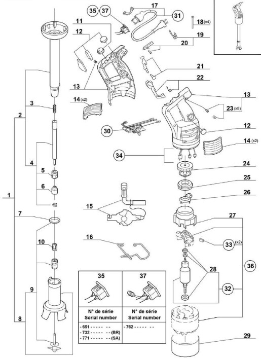 Horeca Parts - Mixer manual MP 450 V.V Stalgast (711455)